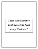 Thêm Administrative Tools vào Menu Start trong Windows 7