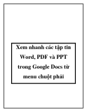 Xem nhanh các tập tin Word, PDF và PPT trong Google Docs từ menu chuột phải