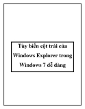 Tùy biến cột trái của Windows Explorer trong Windows 7 dễ dàng