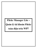 Flickr Manager Lite – Quản lý tài khoản Flickr toàn diện trên WP7