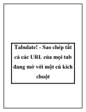 Tabulate! - Sao chép tất cả các URL của mọi tab đang mở với một cú kích chuột