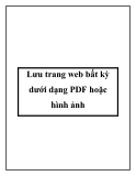 Lưu trang web bất kỳ dưới dạng PDF hoặc hình ảnh