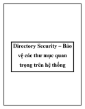 Directory Security – Bảo vệ các thư mục quan trọng trên hệ thống