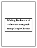 Dễ dàng Bookmark và chia sẻ các trang web trong Google Chrome