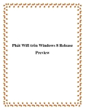 Phát Wifi trên Windows 8 Release Preview