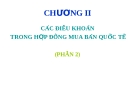 Điều khoản hợp đồng mua bán hàng hóa quốc tế