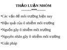 Vấn đề môi trường hiện nay