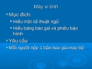 Bài giảng Máy vi tính