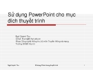 Sử dụng PowerPoint cho mục đích thuyết trình