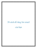 20 cách để tăng list email của bạn