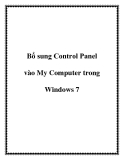 Bổ sung Control Panel vào My Computer trong Windows 7