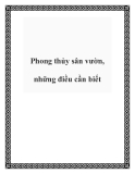 Phong thủy sân vườn, những điều cần biết