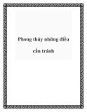 Phong thủy những điều cần tránh