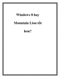 Windows 8 hay Mountain Lion tốt hơn?