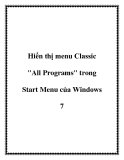 Hiển thị menu Classic "All Programs" trong Start Menu của Windows 7