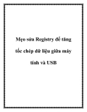 Mẹo sửa Registry để tăng tốc chép dữ liệu giữa máy tính và USB