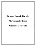 Bổ sung Recycle Bin vào My Computer trong Windows 7 và Vista