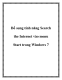 Bổ sung tính năng Search the Internet vào menu Start trong Windows 7