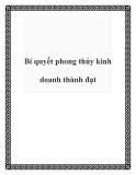 Bí quyết phong thủy kinh doanh thành đạt