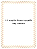 5 tổ hợp phím tắt quan trọng nhất trong Windows 8