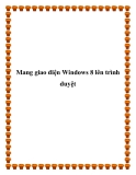 Mang giao diện Windows 8 lên trình duyệt