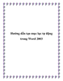 Hướng dẫn tạo mục lục tự động trong Word 2003