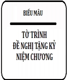 Tờ trình đề nghị tặng kỷ niệm chương