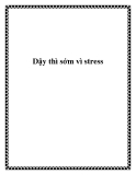 Dậy thì sớm vì stress