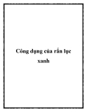 Công dụng của rắn lục xanh