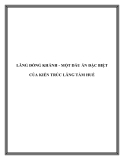 LĂNG ĐỒNG KHÁNH - MỘT DẤU ẤN ĐẶC BIỆT CỦA KIẾN TRÚC LĂNG TẨM HUẾ TRONG MỸ THUẬT