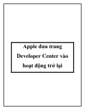 Apple đưa trang Developer Center vào hoạt động trở lại