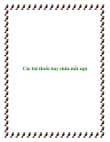 Các bài thuốc hay chữa mất ngủ