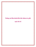 Những sai lầm kinh điển khi chăm sóc giấc ngủ cho bé