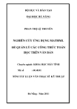 Luận văn:Nghiên cứu ứng dụng mathml để quản lý các công thức toán học trên văn bản