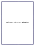 HOÀNG QUY VÀ MỘT VẺ ĐẸP THẦM LẶNG