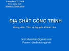 Bài giảng địa chất công trình - Ts.Nguyên Tiên Lân