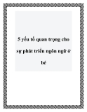 5 yếu tố quan trọng cho sự phát triển ngôn ngữ ở bé