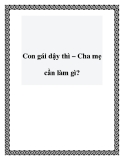 Con gái dậy thì – Cha mẹ cần làm gì?