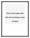 Não trẻ kém phát triển nếu cha mẹ thường xuyên cãi nhau