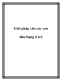 Giải pháp cho các cơn đau bụng ở trẻ