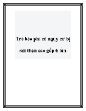 Trẻ béo phì có nguy cơ bị sỏi thận cao gấp 6 lần