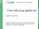 Chọn mẫu trong nghiên cứu