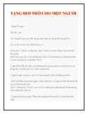 TẶNG HƠI THỞ CHO MỘT NGƯỜI