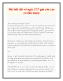 Một bài viết về ngày 27/7 gây xôn xao cư dân mạng