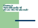 TRAO ĐỔI QUỐC TẾ VỀ CÁC YẾU TỐ SẢN XUẤT