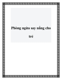 Phòng ngừa say nắng cho trẻ