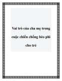 Vai trò của cha mẹ trong cuộc chiến chống béo phì cho trẻ