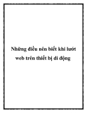 Những điều nên biết khi lướt web trên thiết bị di động