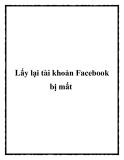 lấy lại tài khoản fac bị mất