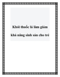 Khói thuốc lá làm giảm khả năng sinh sản cho trẻ